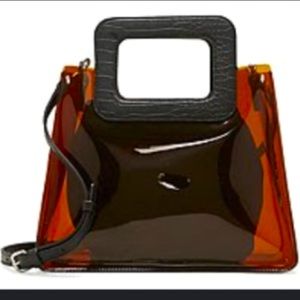 VINCE CAMUTO KENNI CONVERTIBLE SATCHEL COLOR DARK BROWN/ BLACK GENTLY USED